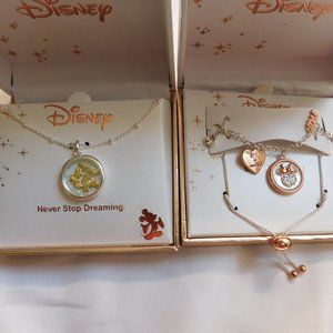 DISNEY Necklace and Bracelet Mickey and Minnie